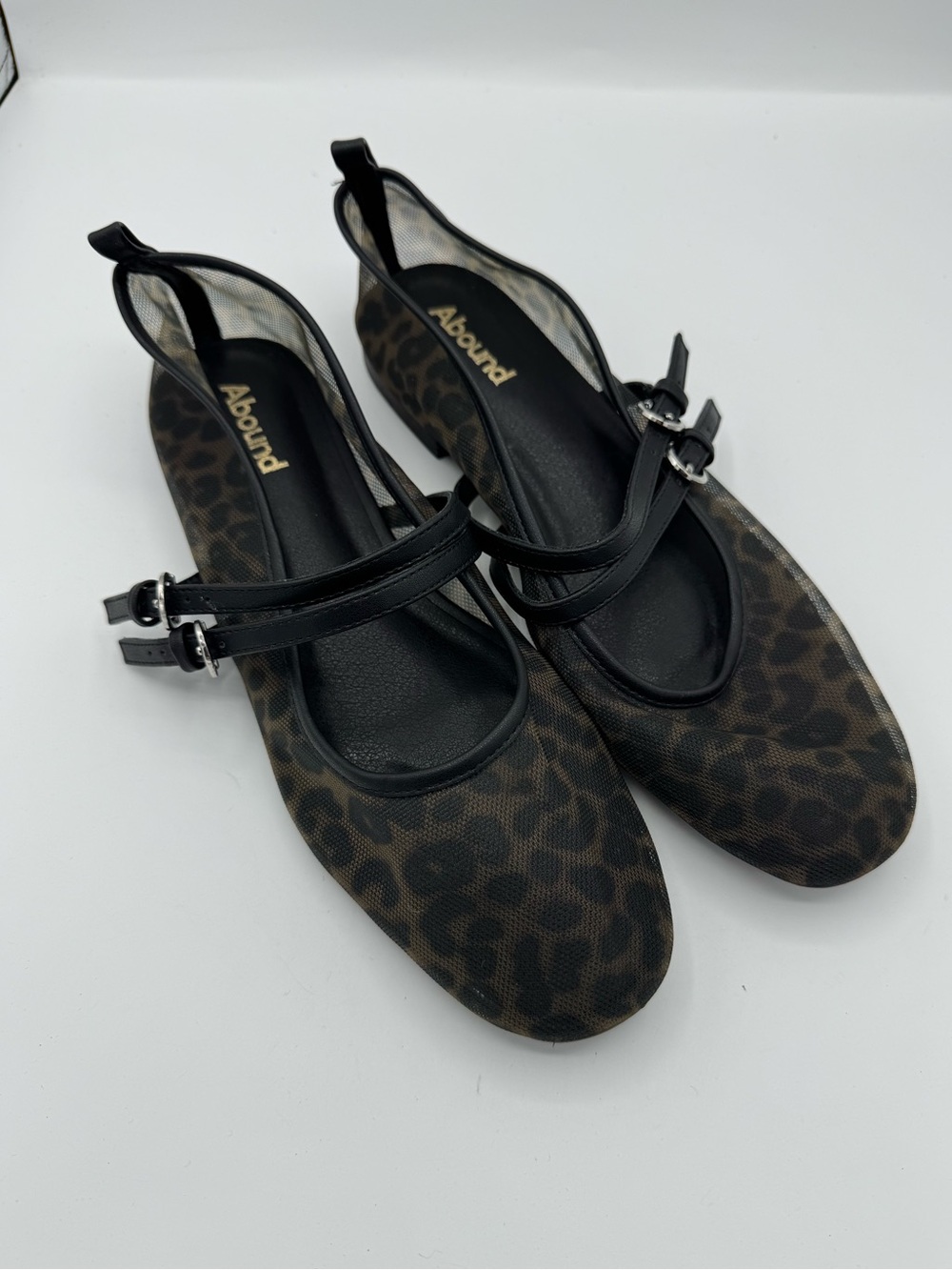 ABOUND Galantis Mesh Mary Jane Flat in Leopard size 8.5 fall winter school dark